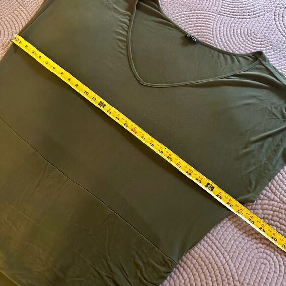 Torrid Women's 5 5X Dark Green Maxi Jersey Shirred Maxi Dress Short Sleeve - Picture 8 of 10